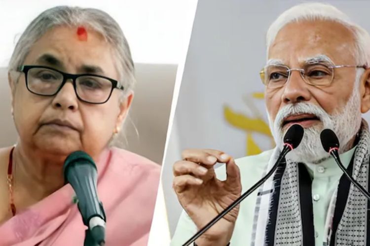 पंतप्रधान नरेंद्र मोदी आणि नेपाळच्या अंतरिम सरकारच्या पंतप्रधान सुशीला कार्की