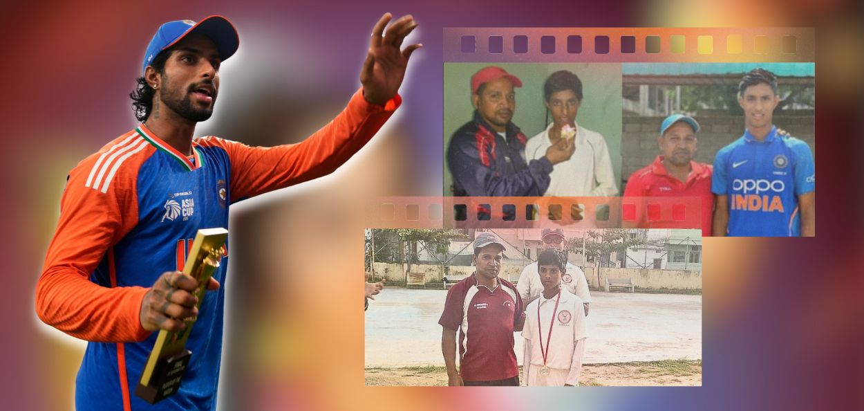 भारतीय क्रिकेटपटू तिलक वर्मा आणि त्याचे प्रशिक्षक मोहम्मद सलाम बयाश