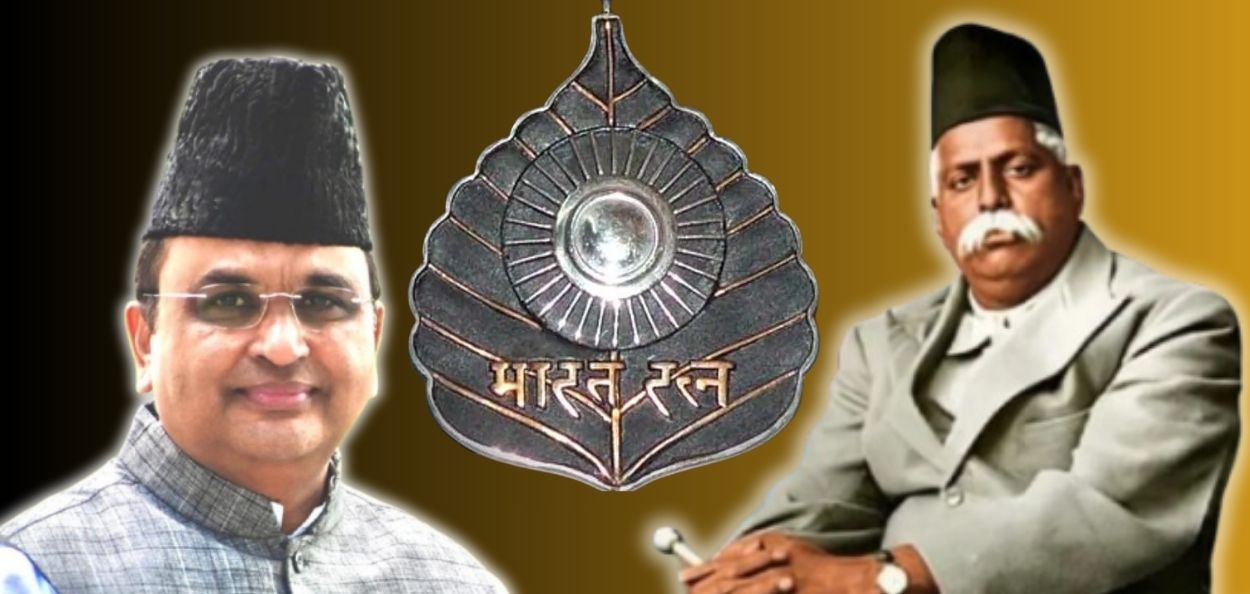 डावीकडे भाजप अल्पसंख्यक मोर्चाचे राष्ट्रीय अध्यक्ष जमाल सिद्दिकी आणि राष्ट्रीय स्वयंसेवक संघाचे (RSS) संस्थापक डॉ. केशव बळीराम हेडगेवार
