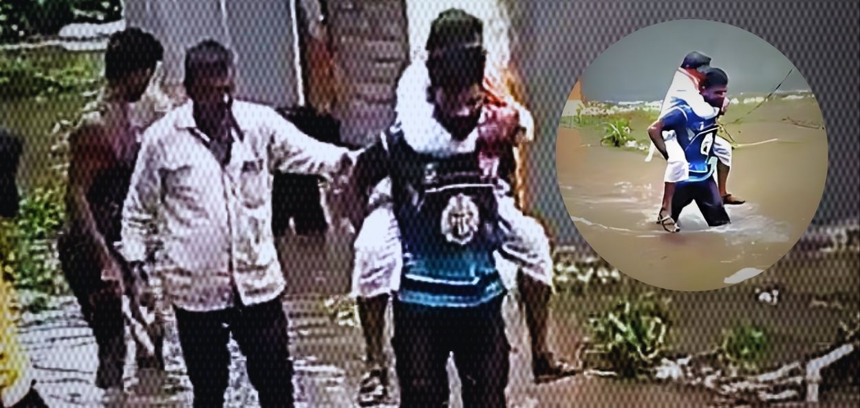 पुजारी दिलीप गिरी यांचे प्राण वाचवताना मुस्लीम युवक 