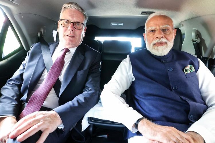 पंतप्रधान नरेंद्र मोदी यांच्यासमवेत ब्रिटनचे पंतप्रधान सर केयर स्टारमर
