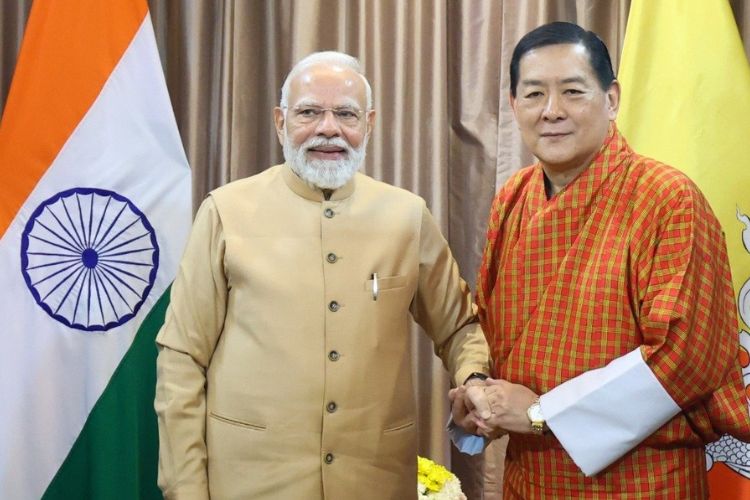 पंतप्रधान नरेंद्र मोदी आणि भूतानचे राजे जिग्मे खेसर नामग्येल वांगचुक