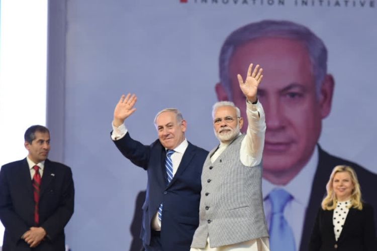 पंतप्रधान नरेंद्र मोदी यांच्यासमवेत इस्रायलचे पंतप्रधान बेंजामिन नेतन्याहू