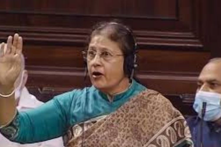 फौजीया खान राज्यसभेत बोलताना 