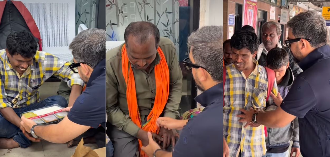 सामाजिक कार्यकर्ते हुसैन मन्सुरी पुण्यातील अंध विद्यार्थ्यांची भेट घेतानाचे क्षण 