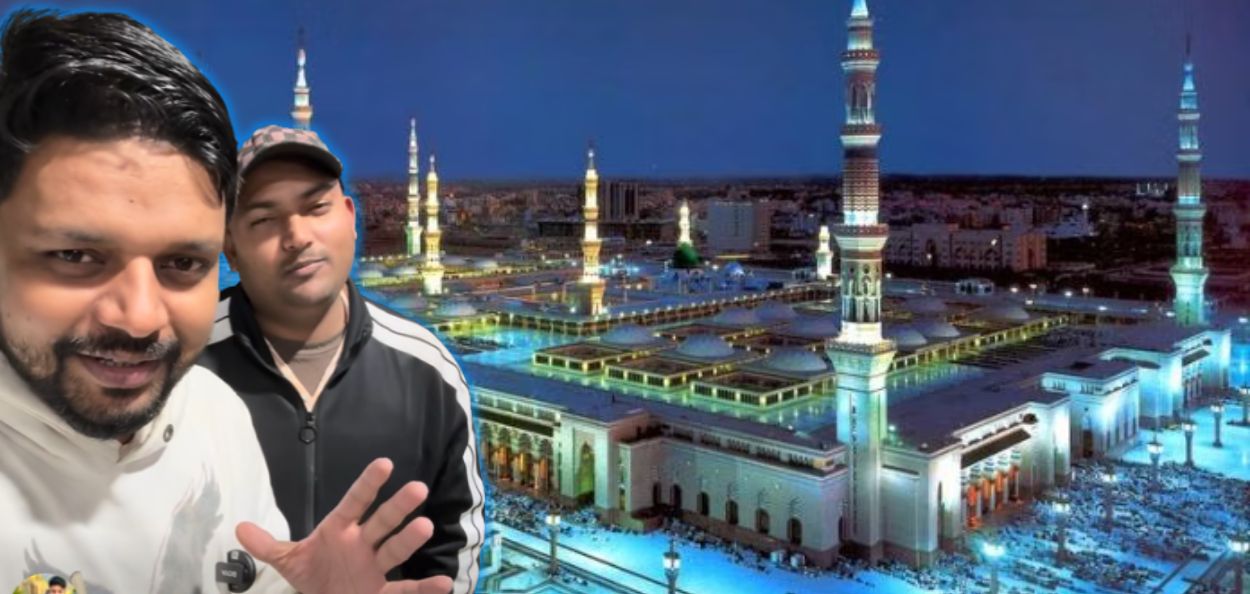 डावीकडून महफूज (युट्युबर ) याच्यासोबत उत्तर प्रदेशातील विनोद (ड्रायव्हर)