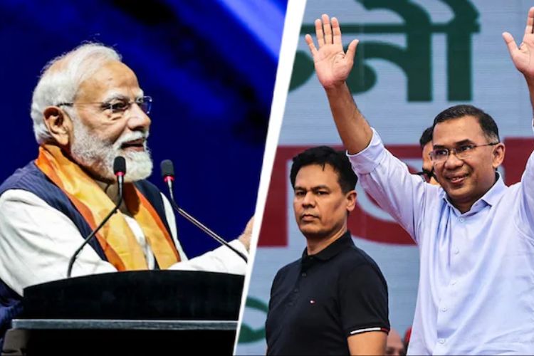पंतप्रधान नरेंद्र मोदी आणि बांगलादेशचे पंतप्रधान तारिक रहमान