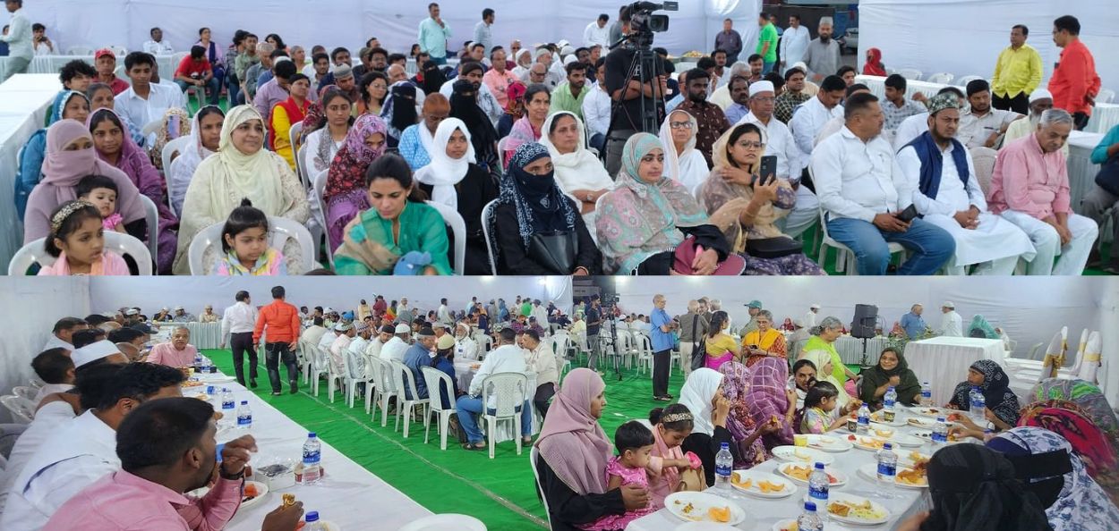 पुण्याच्या ऐतिहासिक गांधी भवनात इफ्तारनिमित्त जमलेले सर्वधर्मीय बांधव   