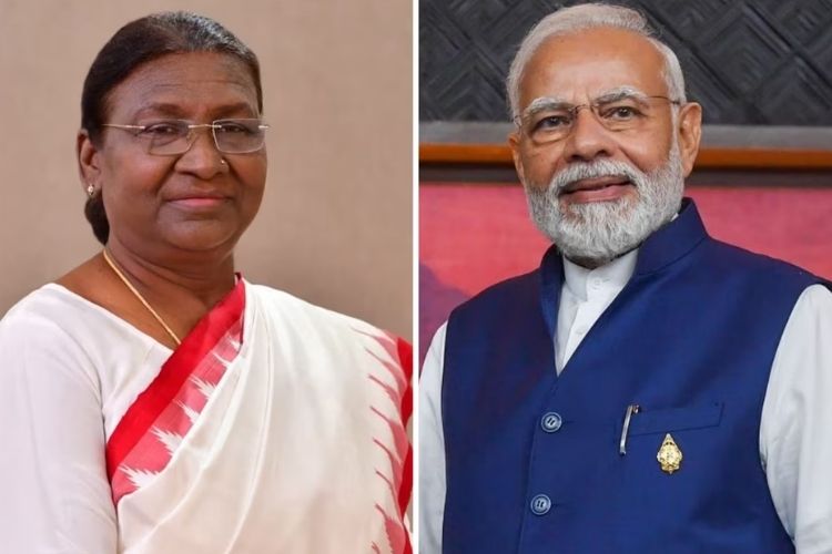 राष्ट्रपती मुर्मू आणि पंतप्रधान मोदी 