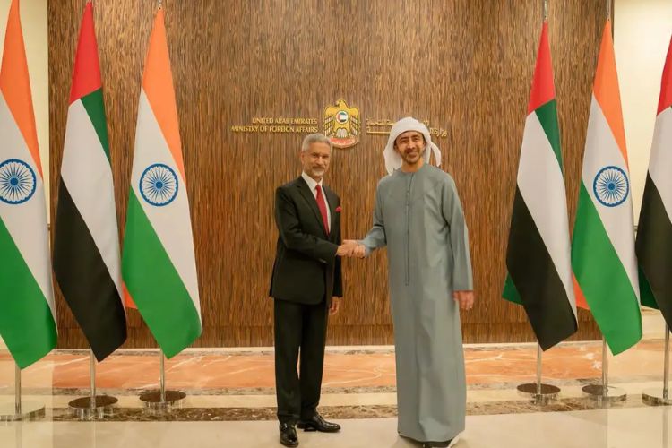 परराष्ट्रमंत्री एस. जयशंकर यांच्यासमवेत संयुक्त अरब अमिरातीचे अध्यक्ष मोहम्मद बिन झायेद अल नाह्यान