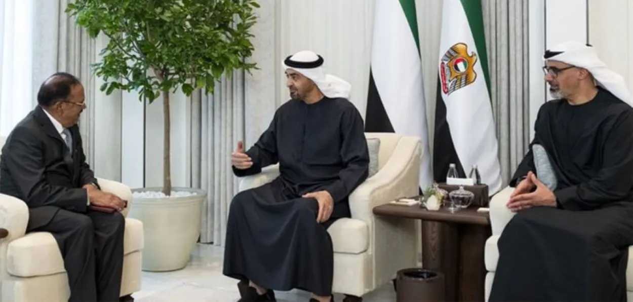 NSA Ajit Doval with UAE President Mohamed bin Zayed Al Nahyan  