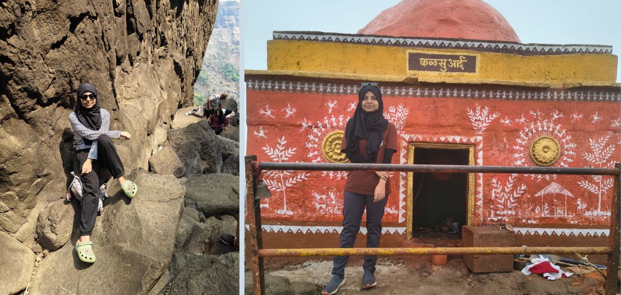 'कळसूबाई' शिखरावर पोचल्यावर निहा आत्तार 