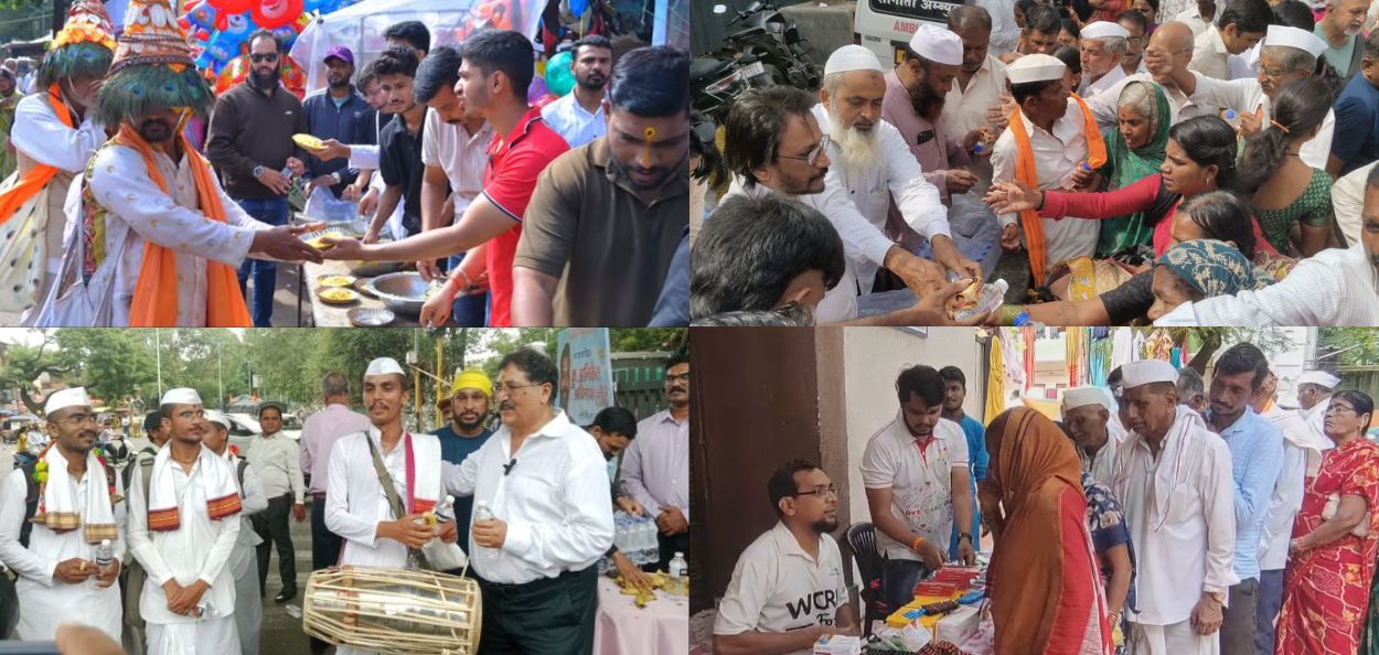 पुण्यातील मुस्लिमांकडून वारकऱ्यांची मनोभावे सेवा
