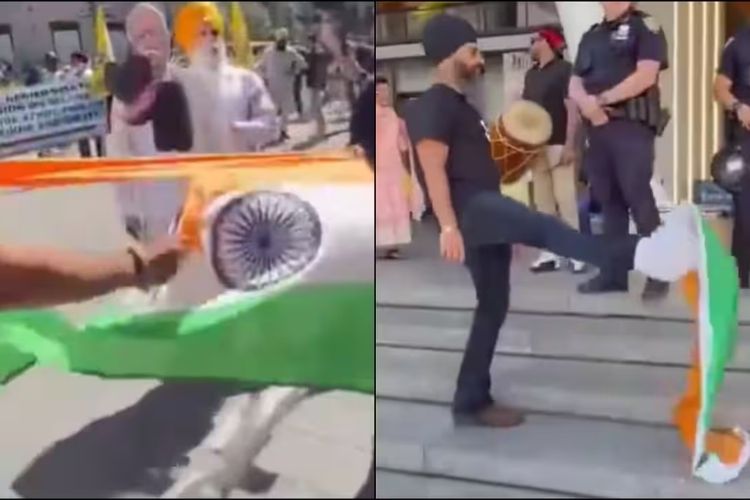 आरएसएस प्रमुख मोहन भागवत यांच्या कार्यक्रमाबाहेर निदर्शने, राष्ट्रध्वज टरकावला