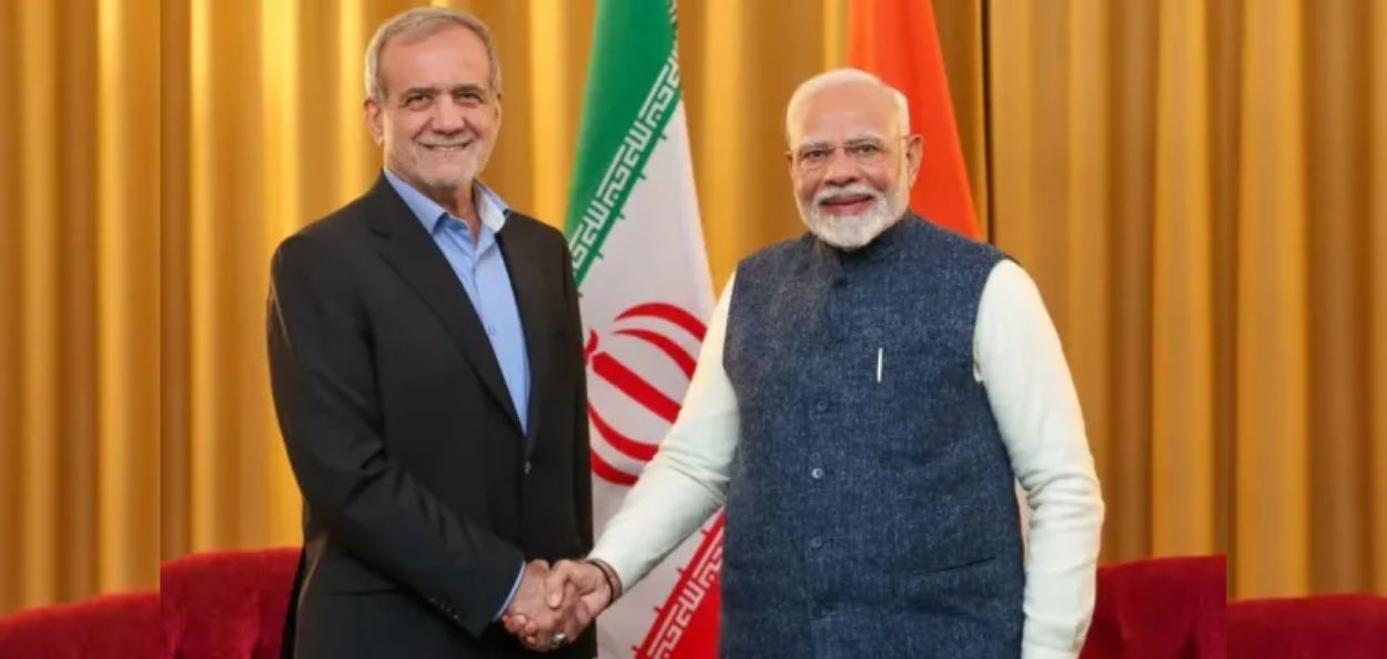  पंतप्रधान नरेंद्र मोदी आणि इराणचे राष्ट्राध्यक्ष मसूद पेझेश्कियन