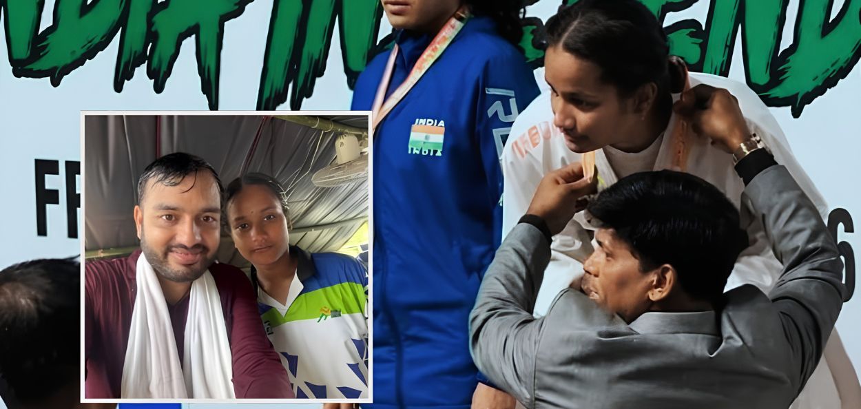 आसाममधील पूरपरिस्थितीवर मात करत राष्ट्रीय कराटे स्पर्धेत सुवर्णपदक जिंकणारी १७ वर्षीय खेळाडू जनमोनी कंवर.